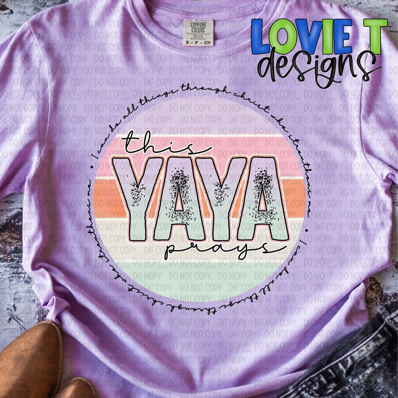 This Yaya Prays|Pocket 3.5″-4″|Infant|Toddler|Youth 8.5|Adult 11″|Adult 12″