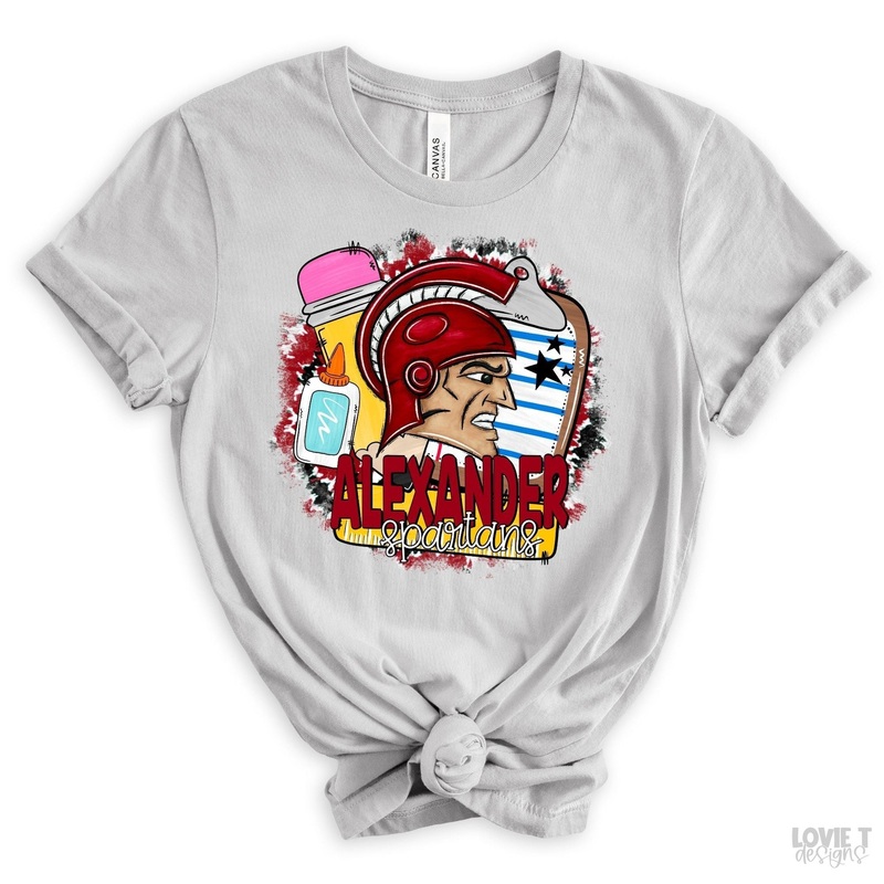 Alexander Spartans School|Pocket 3.5″-4″|Infant|Toddler|Youth 8.5|Adult 11″|Adult 12″