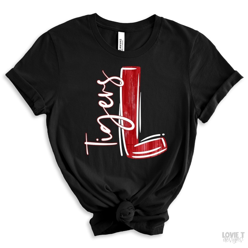 Red And White L Tigers 4427|Pocket 3.5″-4″|Infant|Toddler|Youth 8.5|Adult 11″|Adult 12″