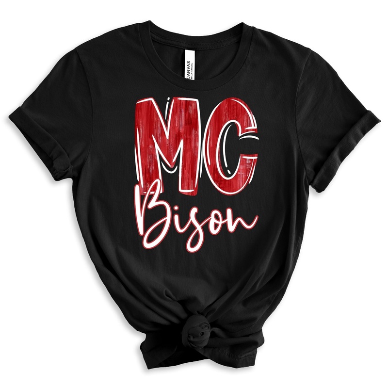 Red And White Mc Bison|Pocket 3.5″-4″|Infant|Toddler|Youth 8.5|Adult 11″|Adult 12″