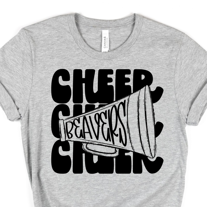 Stacked Beavers Cheer|Pocket 3.5″-4″|Infant|Toddler|Youth 8.5|Adult 11″|Adult 12″