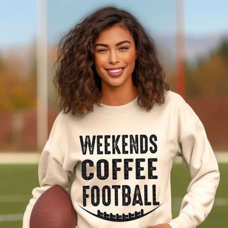 Weekends Coffee Football|Pocket 3.5″-4″|Infant|Toddler|Youth 8.5|Adult 11″|Adult 12″