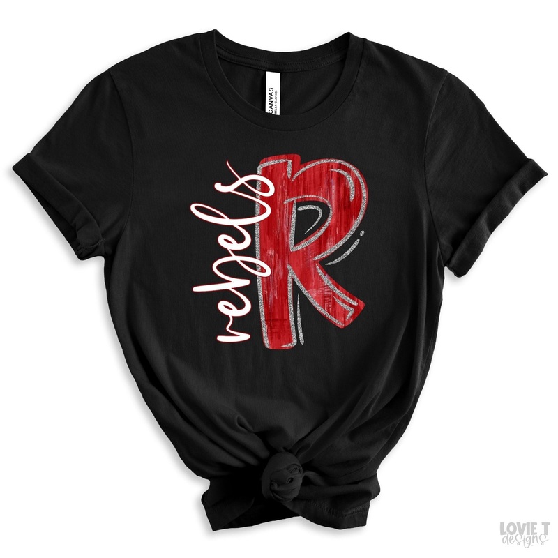Rebels Red And White|Pocket 3.5″-4″|Infant|Toddler|Youth 8.5|Adult 11″|Adult 12″