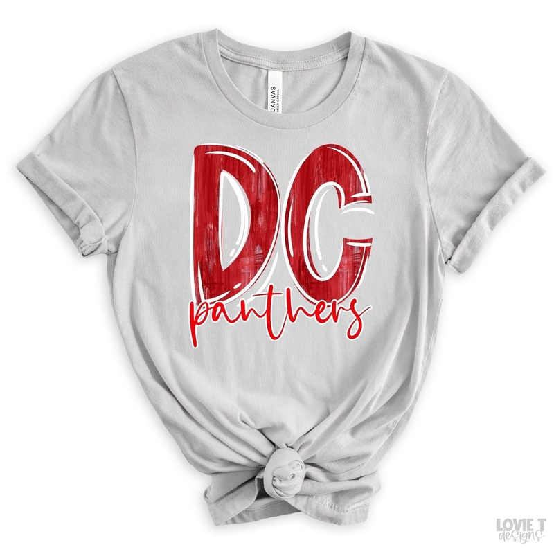 Red And White Dc Panthers|Pocket 3.5″-4″|Infant|Toddler|Youth 8.5|Adult 11″|Adult 12″