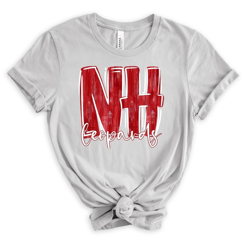 Red And White Nh Leopards|Pocket 3.5″-4″|Infant|Toddler|Youth 8.5|Adult 11″|Adult 12″