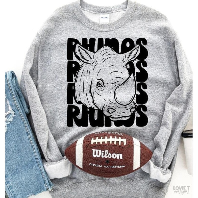 Rhinos Stacked|Pocket 3.5″-4″|Infant|Toddler|Youth 8.5|Adult 11″|Adult 12″