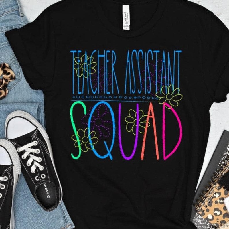 TEACHER ASSISTANT SQUAD|Pocket 3.5″-4″|Infant|Toddler|Youth 8.5|Adult 11″|Adult 12″