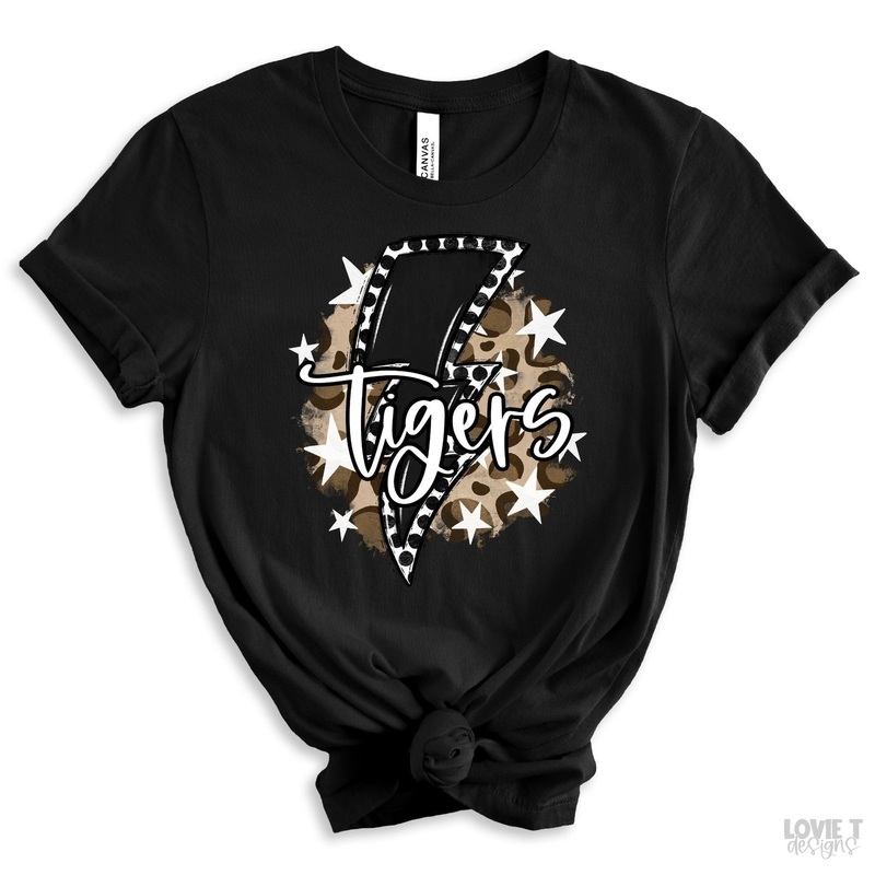 Tigers Black Pride Bolt|Pocket 3.5″-4″|Infant|Toddler|Youth 8.5|Adult 11″|Adult 12″