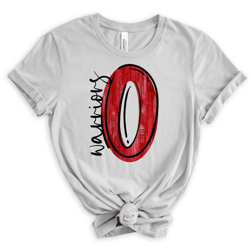 Warriors Red And White O Black Font