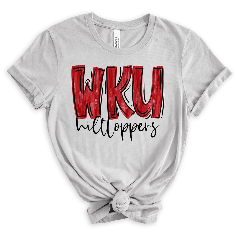 Wku Hilltoppers Black Font|Pocket 3.5″-4″|Infant|Toddler|Youth 8.5|Adult 11″|Adult 12″