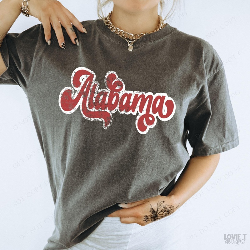 Alabama Retro Font|Pocket 3.5″-4″|Infant|Toddler|Youth 8.5|Adult 11″|Adult 12″