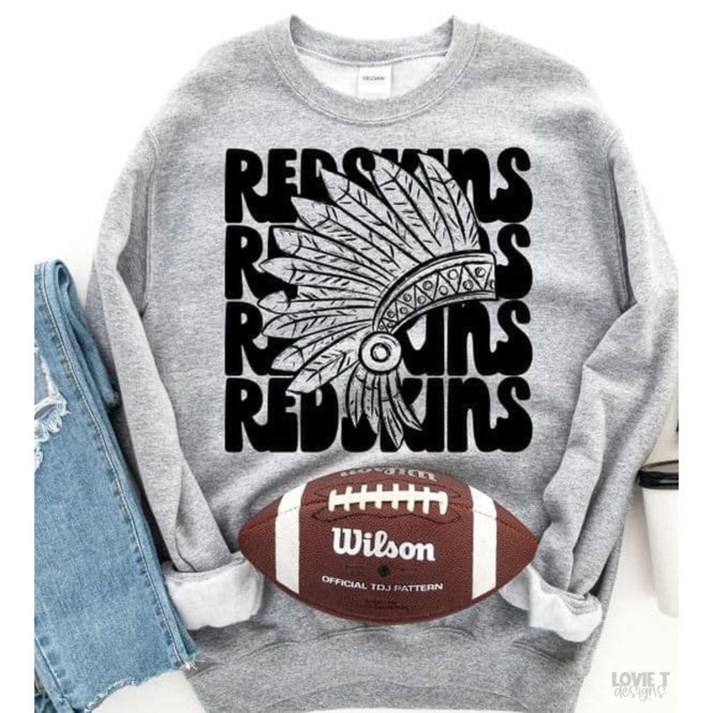 Redskins Stacked|Pocket 3.5″-4″|Infant|Toddler|Youth 8.5|Adult 11″|Adult 12″