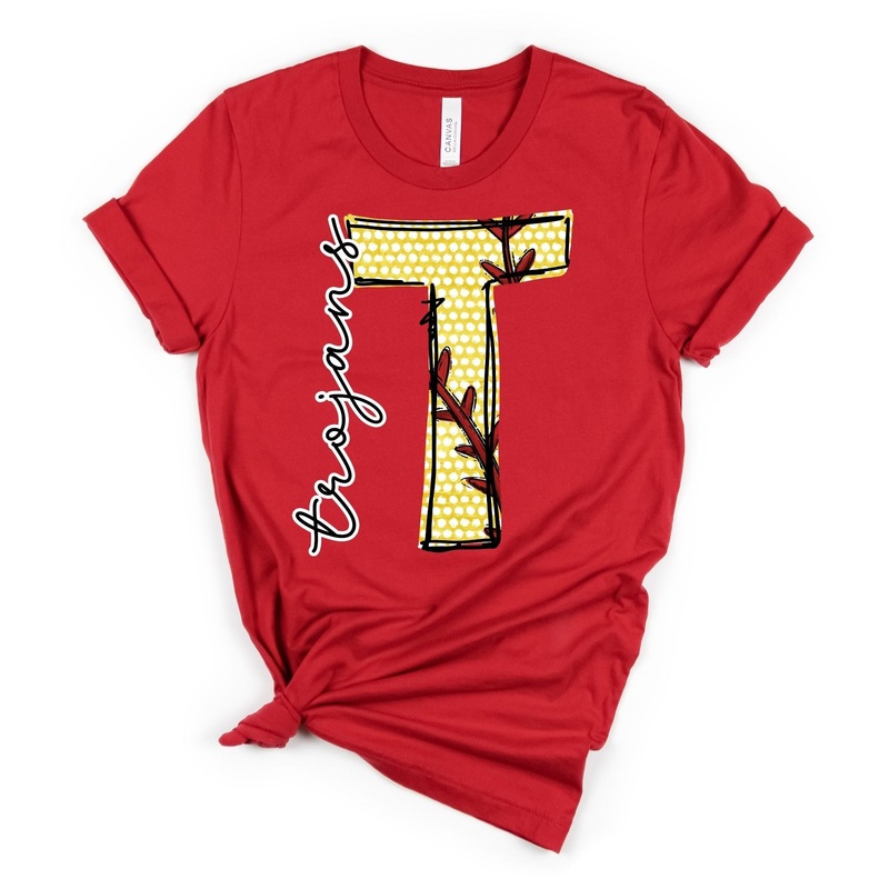 Softball Trojans|Pocket 3.5″-4″|Infant|Toddler|Youth 8.5|Adult 11″|Adult 12″