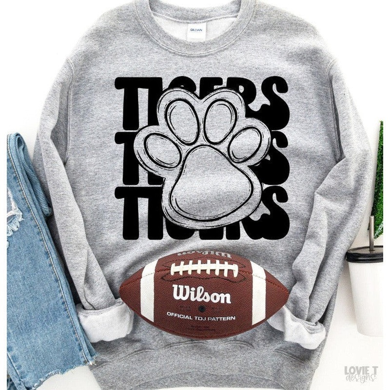 Stacked Tigers Paw|Pocket 3.5″-4″|Infant|Toddler|Youth 8.5|Adult 11″|Adult 12″