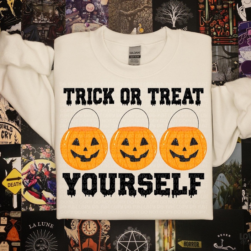 Trick Or Treat Yourself|Pocket 3.5″-4″|Infant|Toddler|Youth 8.5|Adult 11″|Adult 12″