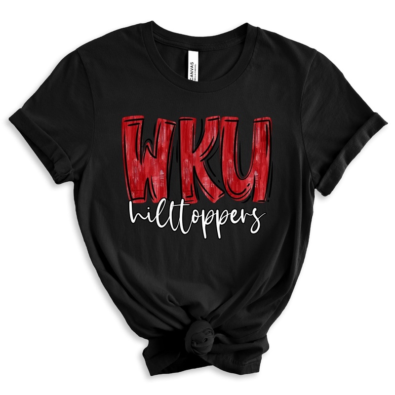 Wku Hilltoppers Red And Black|Pocket 3.5″-4″|Infant|Toddler|Youth 8.5|Adult 11″|Adult 12″