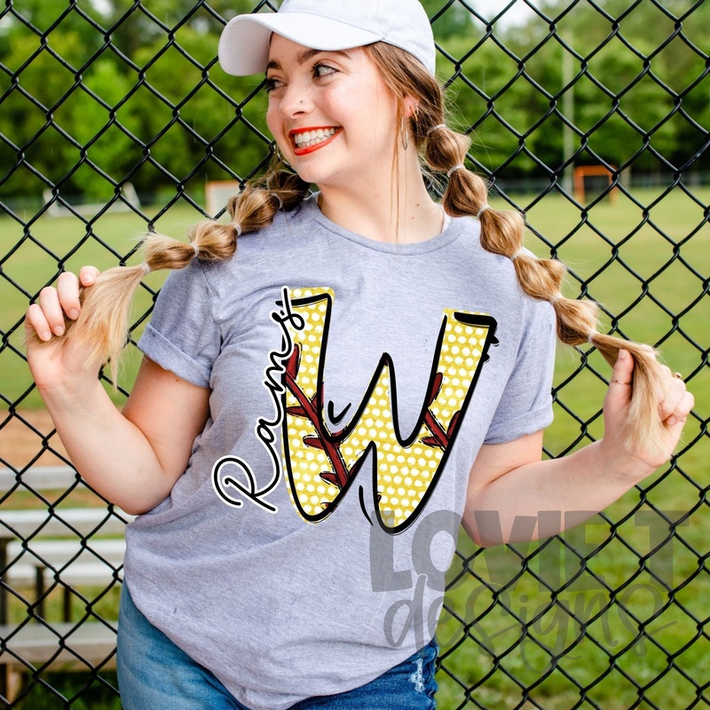 Softball W Rams|Pocket 3.5″-4″|Infant|Toddler|Youth 8.5|Adult 11″|Adult 12″
