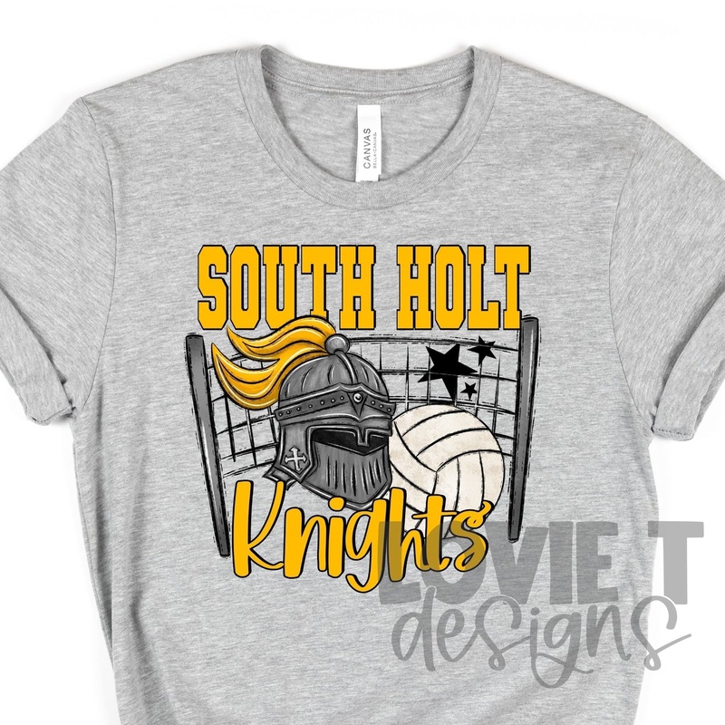 South Holt Knights Volleyball|Pocket 3.5″-4″|Infant|Toddler|Youth 8.5|Adult 11″|Adult 12″