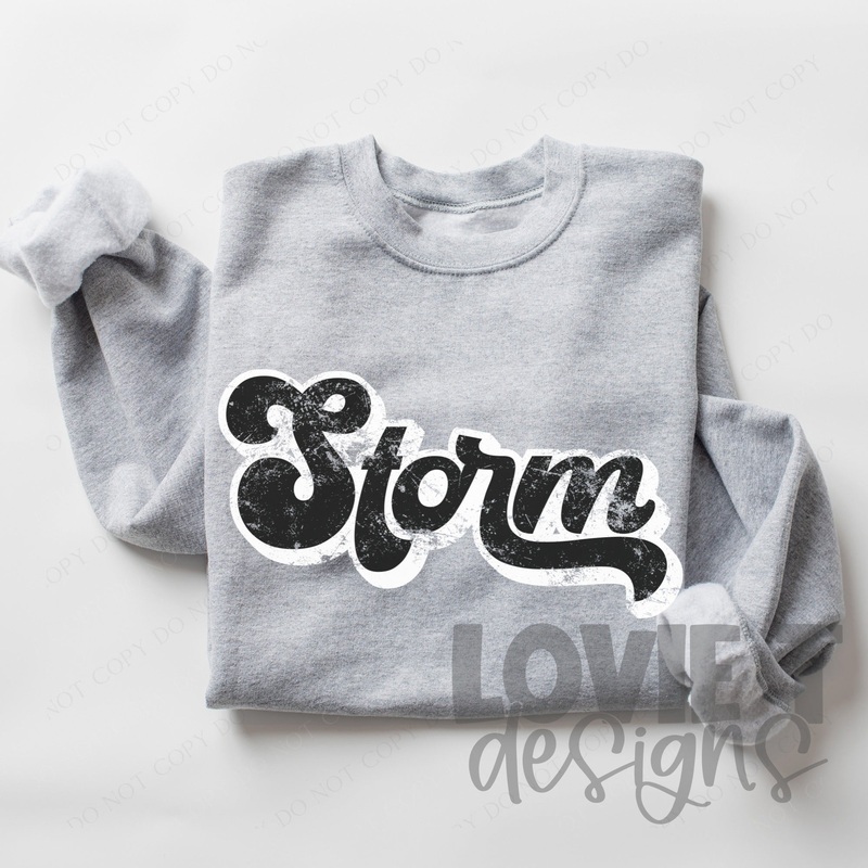 Storm Retro Font|Pocket 3.5″-4″|Infant|Toddler|Youth 8.5|Adult 11″|Adult 12″