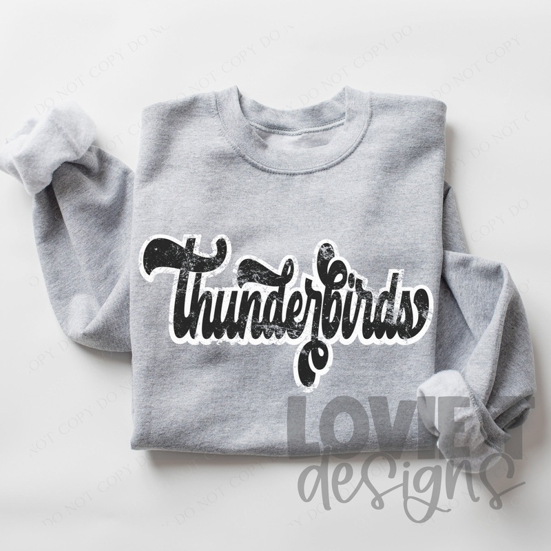 Thunderbirds Retro Font|Pocket 3.5″-4″|Infant|Toddler|Youth 8.5|Adult 11″|Adult 12″