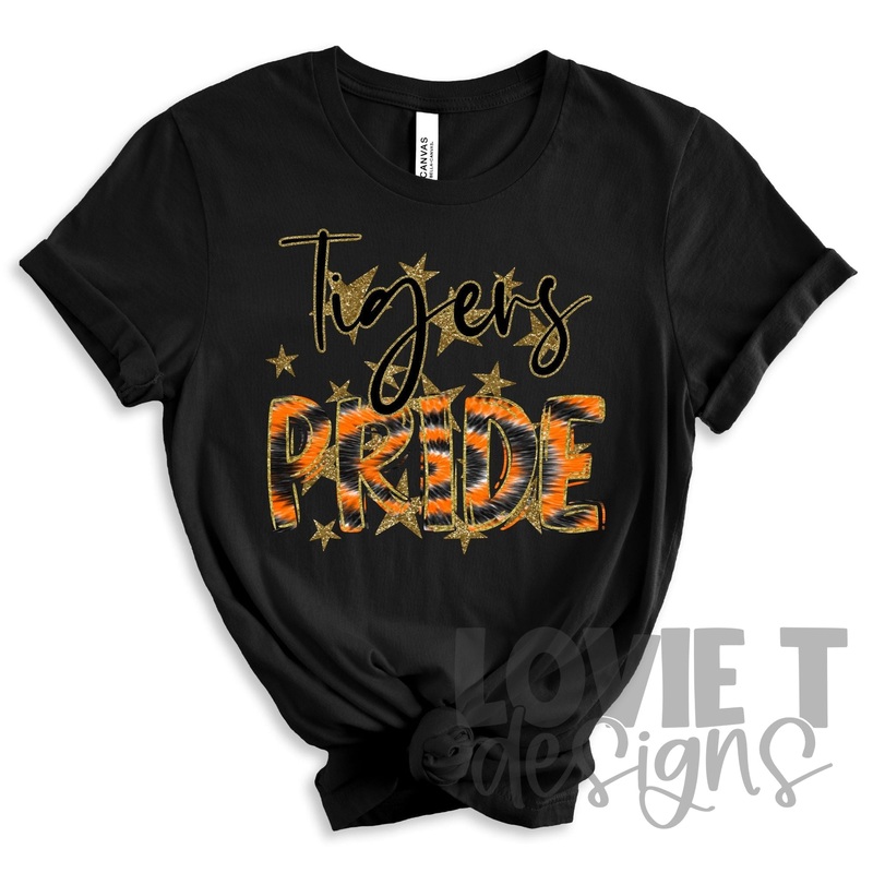 Tigers Orange And Black Tie Dye Gold Stars