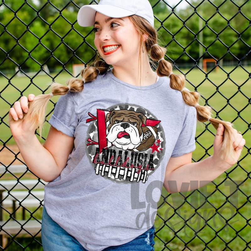 Andalusia Bulldogs|Pocket 3.5″-4″|Infant|Toddler|Youth 8.5|Adult 11″|Adult 12″