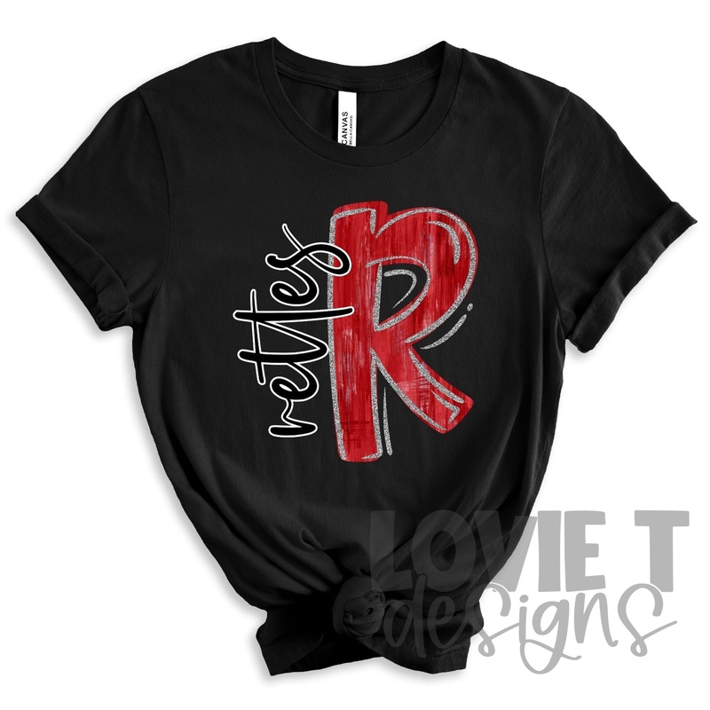 Rettes Red And Black R|Pocket 3.5″-4″|Infant|Toddler|Youth 8.5|Adult 11″|Adult 12″