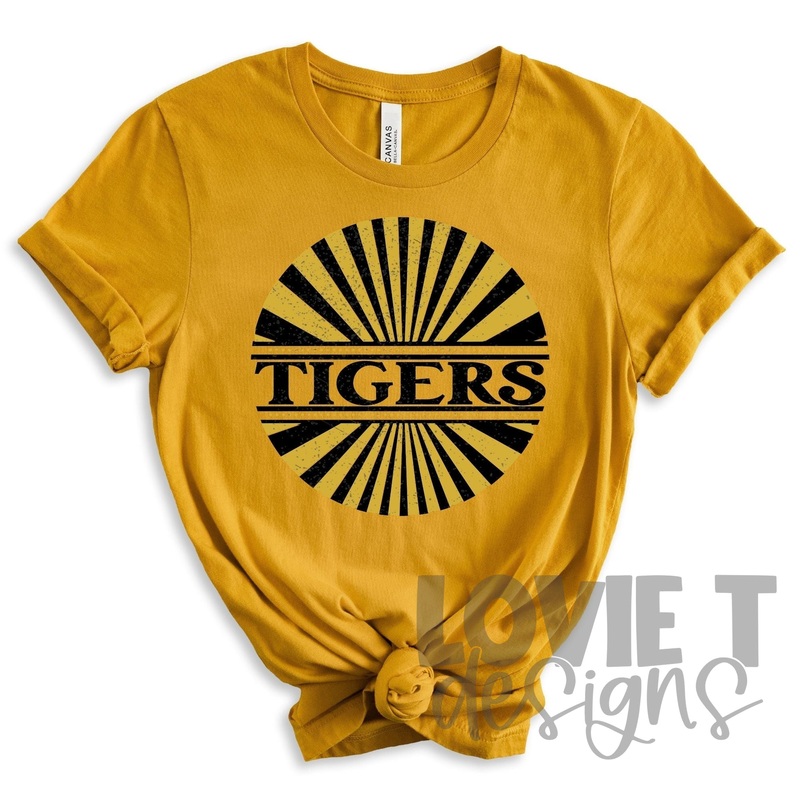 Tigers Gold And Black Vintage Circle