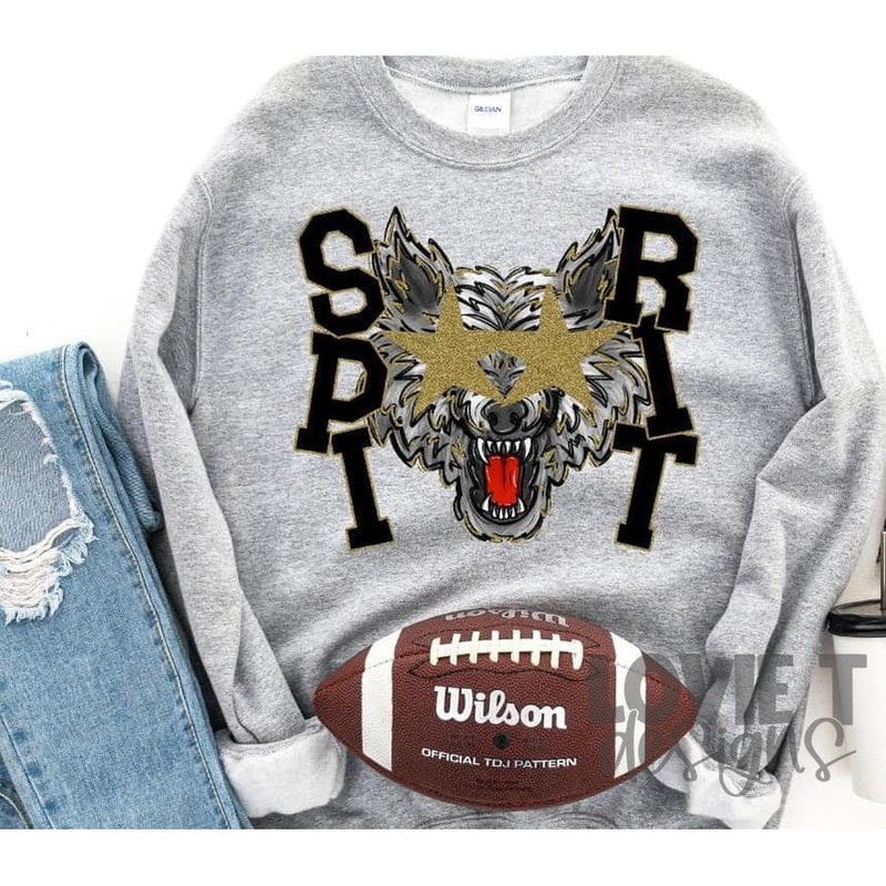 Wolf Spirit Gold Starry Eyed And Black Font