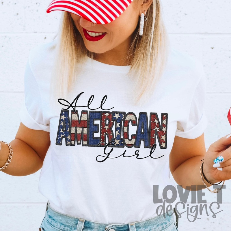 All American Girl Faux Embroidery