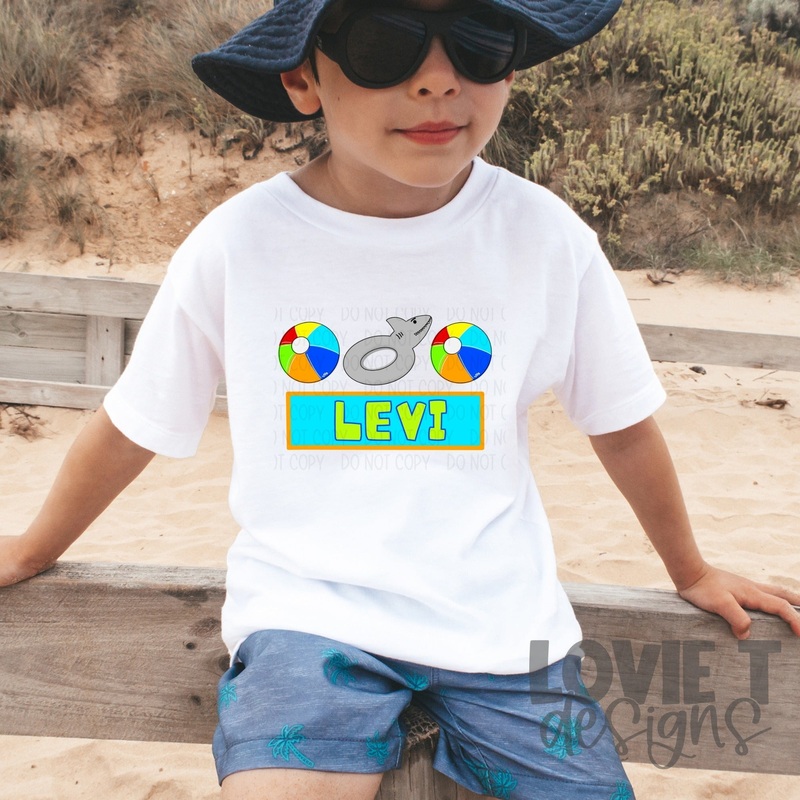 Sharks And Floaties|Pocket 3.5″-4″|Infant|Toddler|Youth 8.5|Adult 11″|Adult 12″|Mockup Only