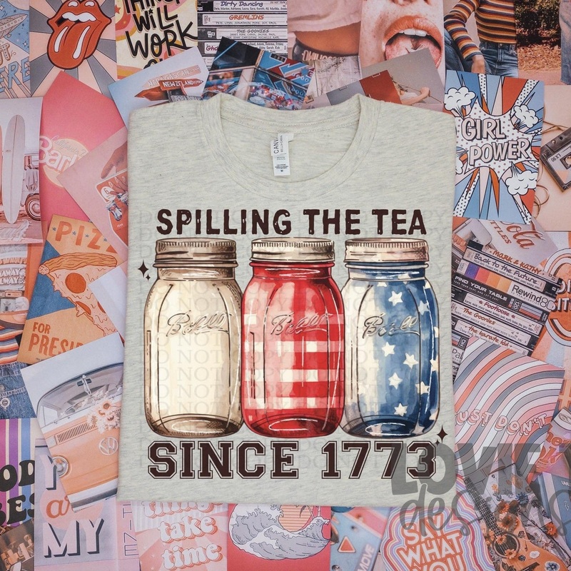 Spilling The Tea|Pocket 3.5″-4″|Infant|Toddler|Youth 8.5|Adult 11″|Adult 12″