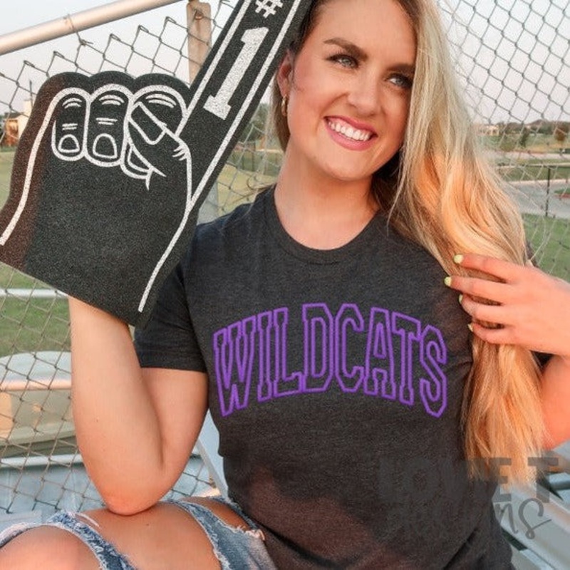 Wildcats Faux Embroidery|Pocket 3.5″-4″|Infant|Toddler|Youth 8.5|Adult 11″|Adult 12″