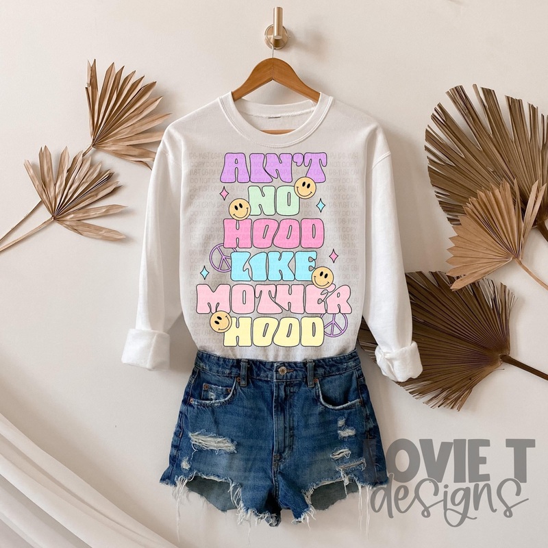 Aint No Hood Like Motherhood|Pocket 3.5″-4″|Infant|Toddler|Youth 8.5|Adult 11″|Adult 12″