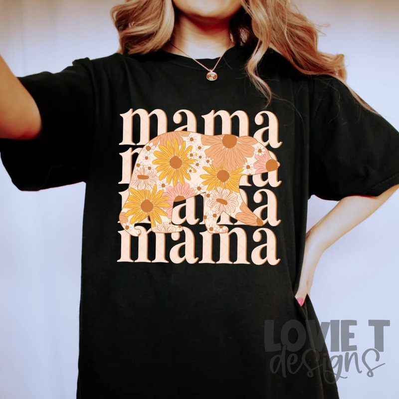 Stacked Mama Bear|Pocket 3.5″-4″|Infant|Toddler|Youth 8.5|Adult 11″|Adult 12″