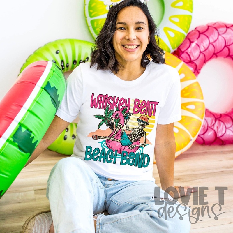 Whiskey Bent Beach Bound|Pocket 3.5″-4″|Infant|Toddler|Youth 8.5|Adult 11″|Adult 12″