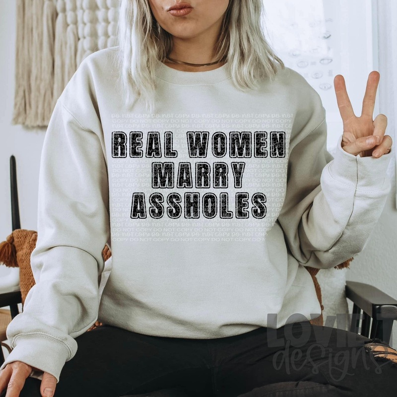 Real Women Marry|Front Pocket Shown in Mockup 3.5″-4″|Infant|Toddler|Youth 8.5|Adult 11″|Adult 12″