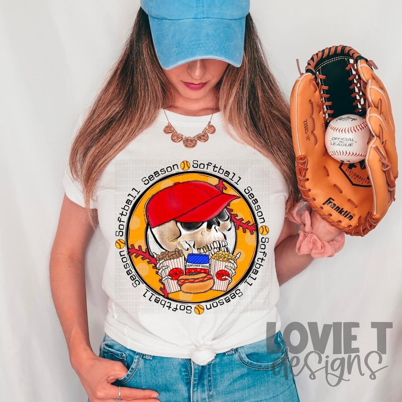 Softball Season Skellie|Pocket 3.5″-4″|Infant|Toddler|Youth 8.5|Adult 11″|Adult 12″