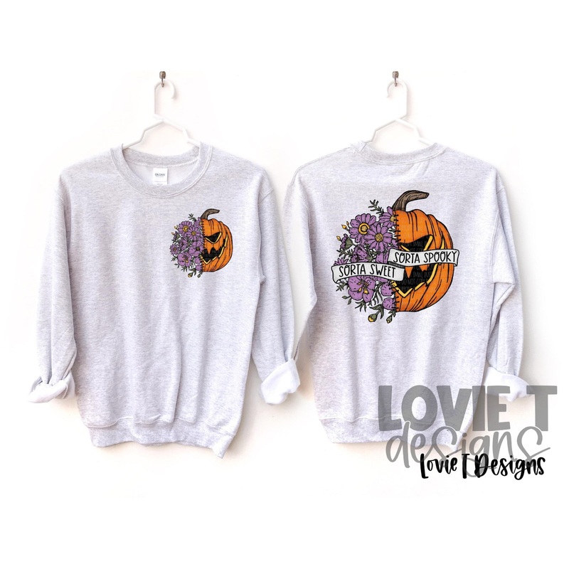 Sorta Sweet Sorta Spooky|Front Pocket Shown in Mockup 3.5″-4″|Infant|Toddler|Youth 8.5|Adult 11″|Adult 12″