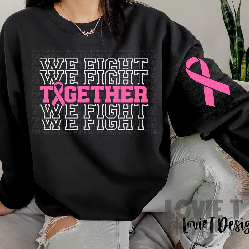 We Fight Together & Ribbon|Pocket 3.5″-4″|Infant|Toddler|Youth 8.5|Adult 11″|Adult 12″