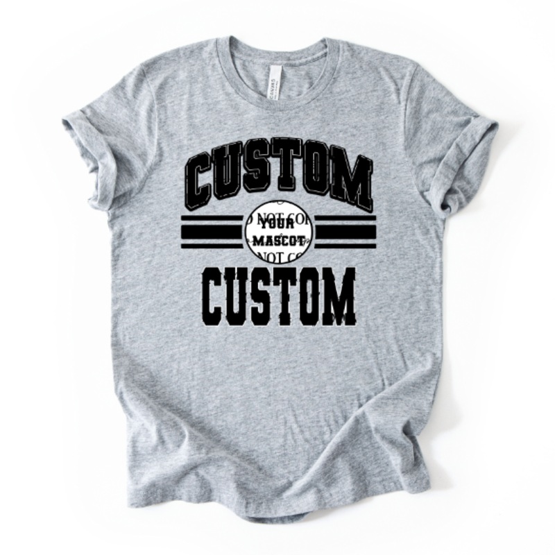 CUSTOM SPORTS STRIPE EMBLEM + YOUR MASCOT