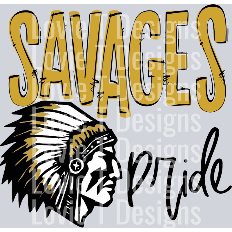 SAVAGES PRIDE VEGAS GOLD BLACK OUTLINE TEAM GO