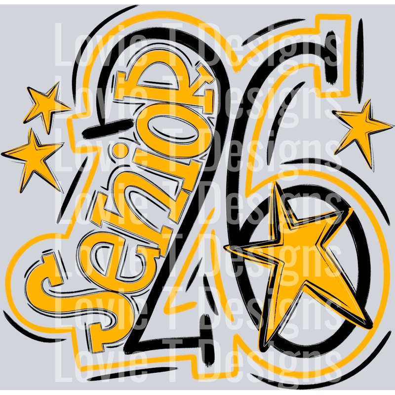 SENIOR 2026 BLACK ATH GOLD|Pocket 4″|Infant 6″|Toddler 7″|Youth 8.5″|Adult 11″|Adult 12″