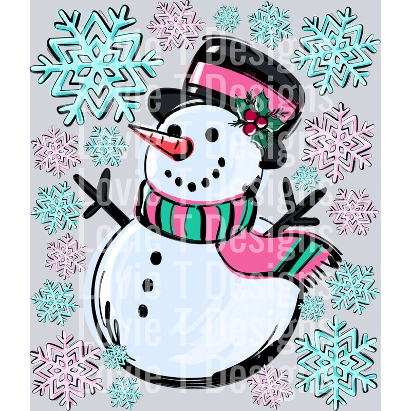 SNOWMAN SCENE|Pocket 4″|Infant 6″|Toddler 7″|Youth 8.5″|Adult 11″|Adult 12″