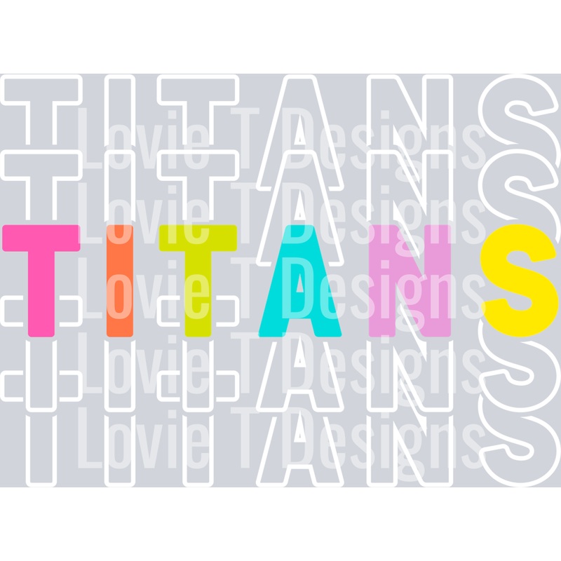 TITANS COLORFUL STACK COR|Pocket 4″|Infant 6″|Toddler 7″|Youth 8.5″|Adult 11″|Adult 12″