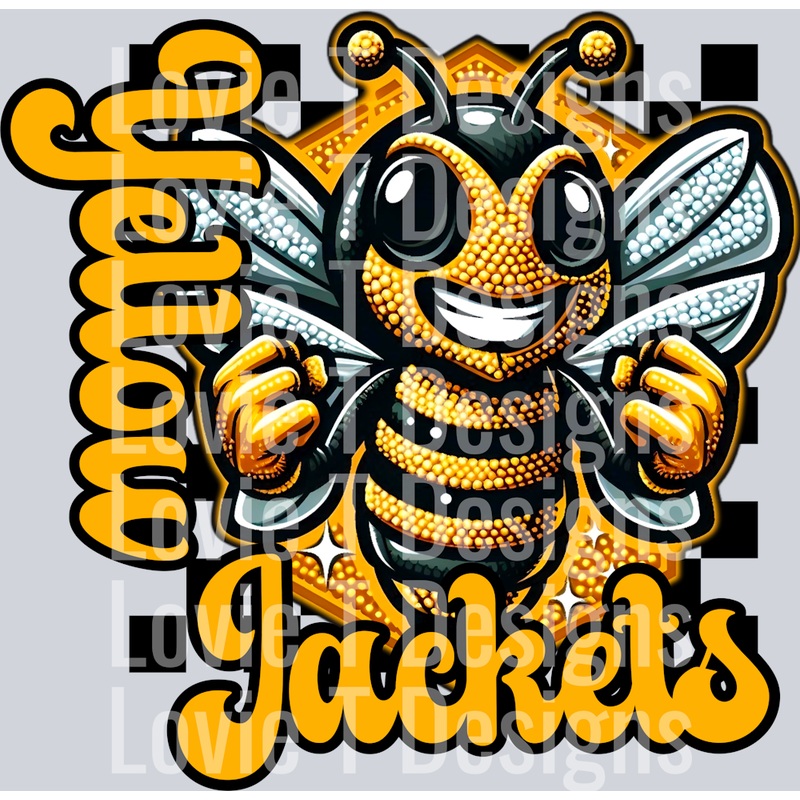 YELLOW JACKETS YELLOW FAUX RHINESTONE
