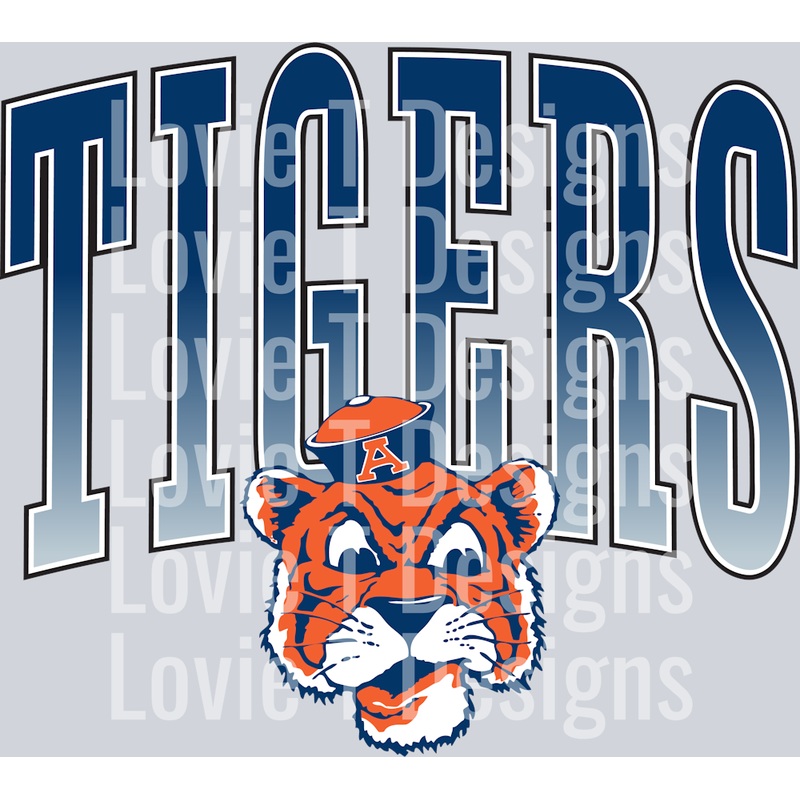 AUBURN TIGERS|Pocket 4″|Infant 6″|Toddler 7″|Youth 8.5″|Adult 11″|Adult 12″