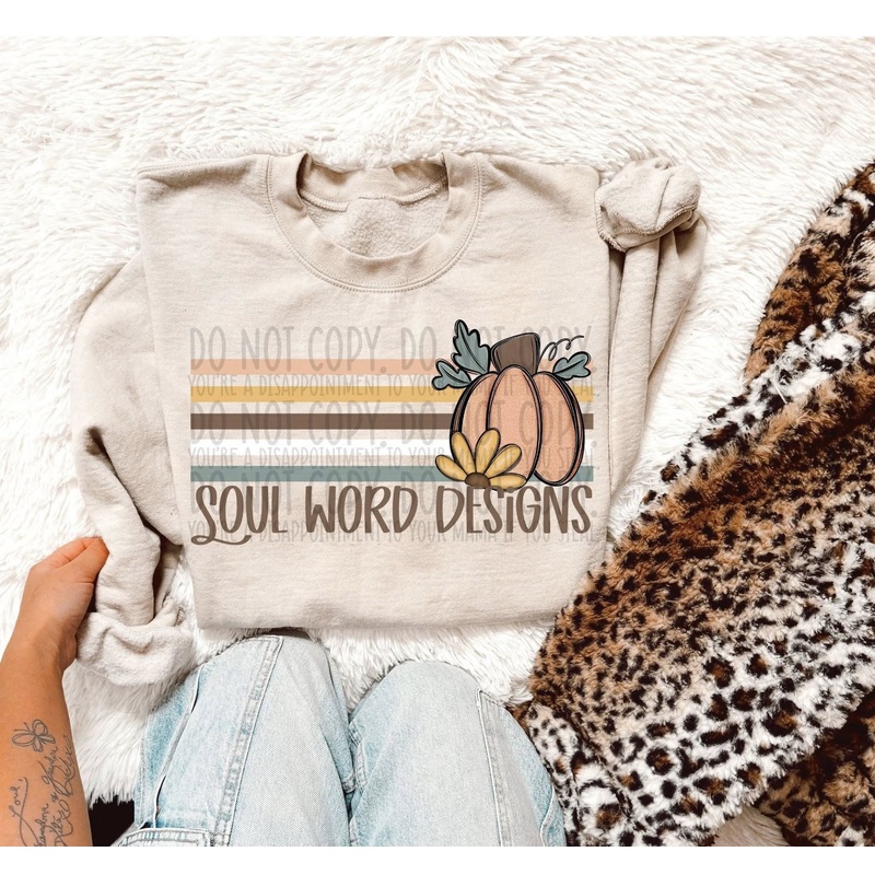 NEUTRAL FALL RETRO STRIPE – CUSTOM BUSINESS NAME