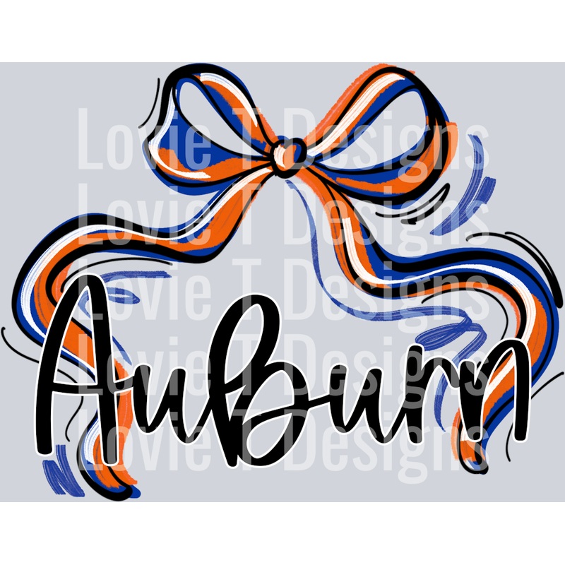RIBBON SPORTS ORANGE BLUE AND WHITE AUBURN
