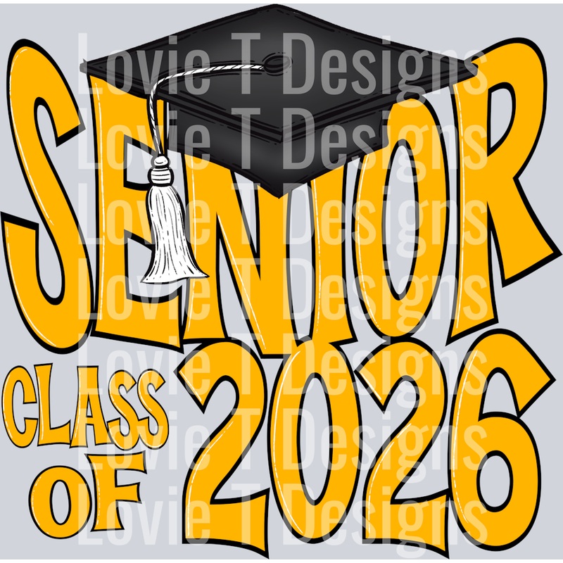 SENIOR CAP 2026 ATH GOLD|Pocket 4″|Infant 6″|Toddler 7″|Youth 8.5″|Adult 11″|Adult 12″